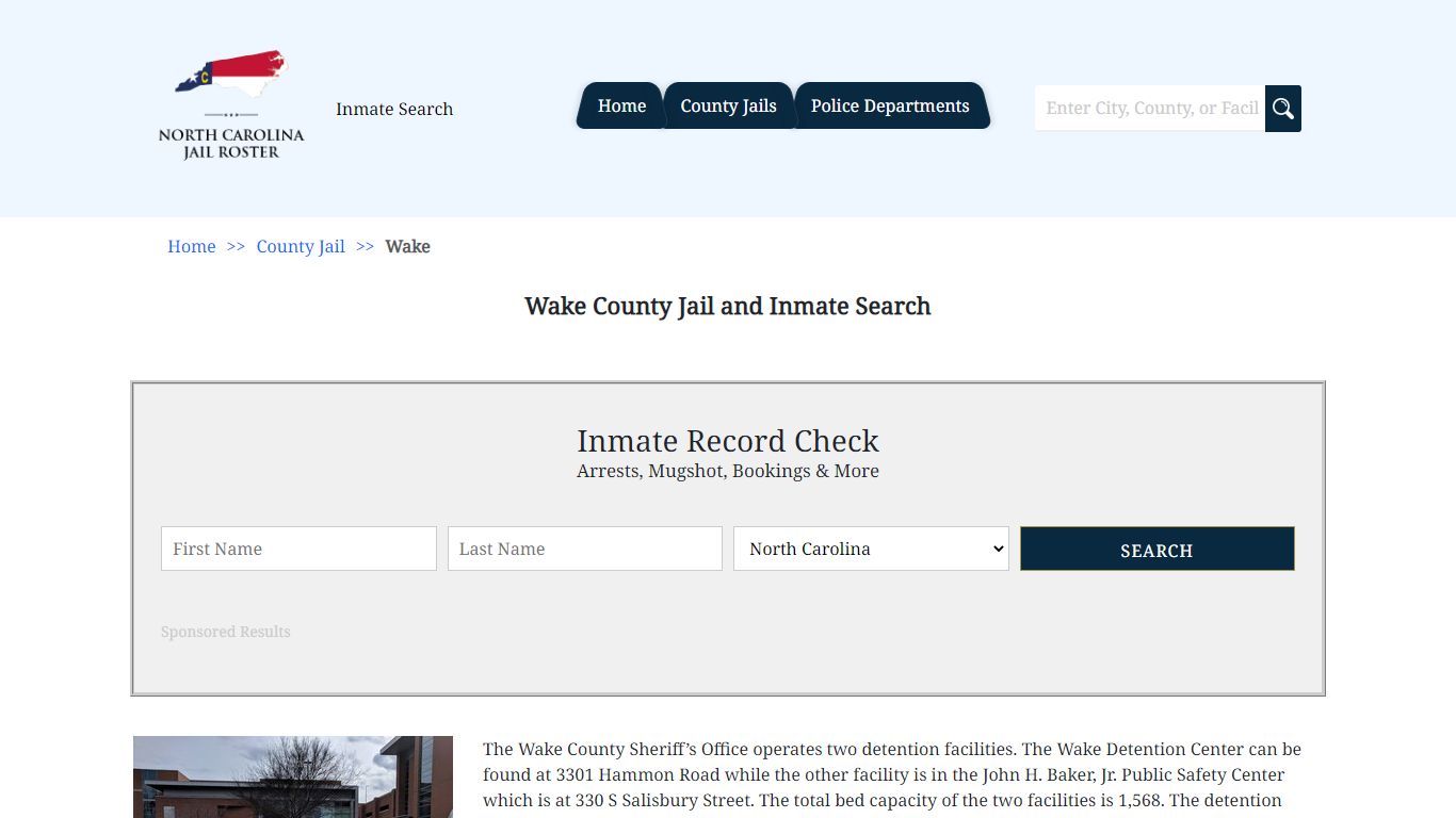 Wake County Jail and Inmate Search | North Carolina Jail Roster